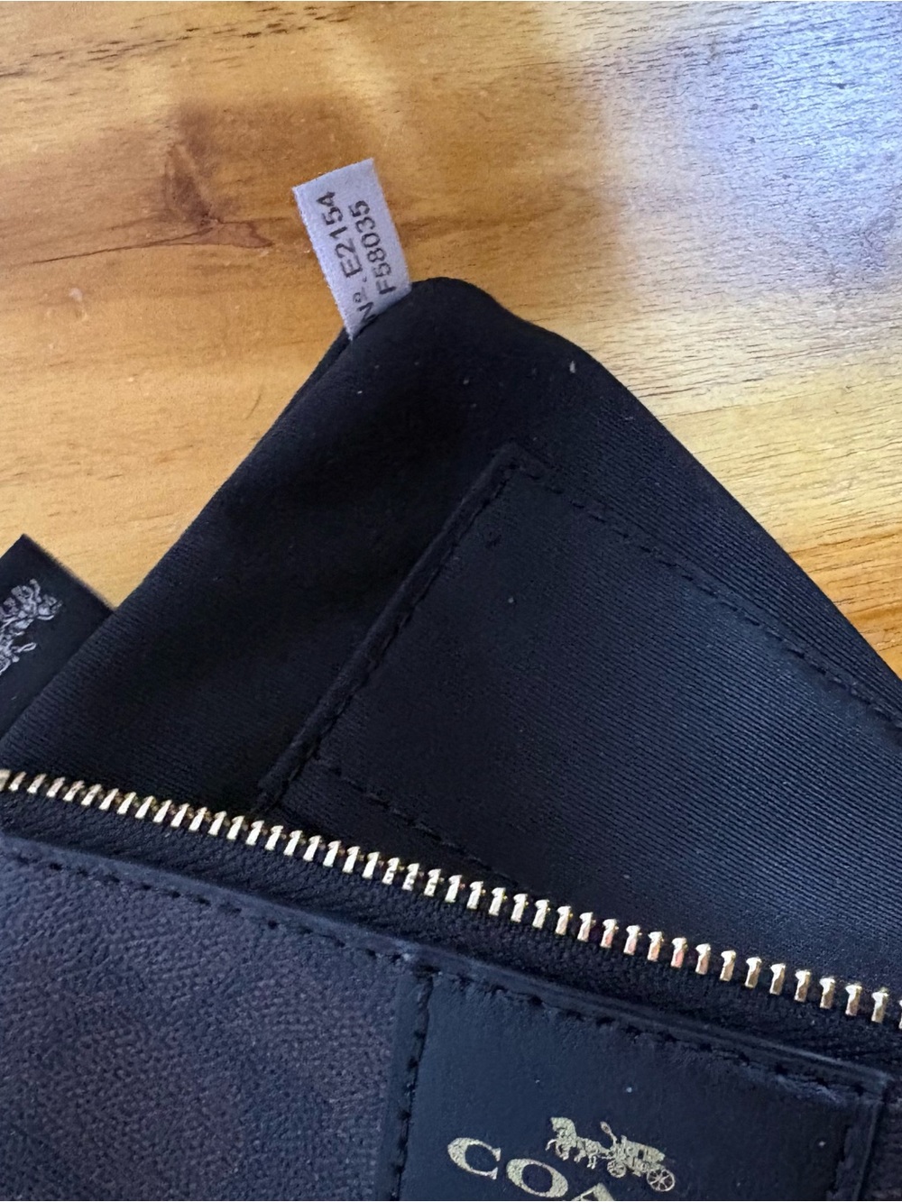 Coach NWT Signature Coated Canvus Corner Zip Wristlet w/ Wrist Strap, Card Slots - Picture 7 of 12